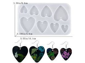 Molde silicona 8 aritos corazones